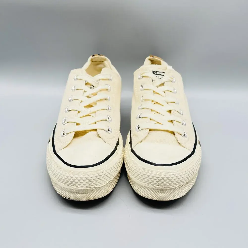 Converse Shoes Womens 8.5 Beige Canvas Chucks All Star Platform Sneakers Leopard - Picture 3 of 11